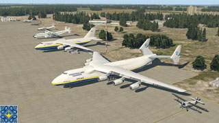 Flight Simulator Boeing 737 - Antonov An-225 Mriya, An-2, An-124 Ruslan, An-22 Antei, An-12, An-24, An-74 on the ramp of Antonov Airport (UKKM, GML)
