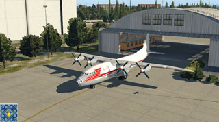 Flight Simulator Boeing 737 - Antonov An-10 on the ramp of Antonov Airport (UKKM, GML)