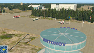 Flight Simulator Boeing 737 - Gostomel Oleg Antonov Museum and An-30, An-32, An-26 on the ramp of Antonov Airport (UKKM, GML)