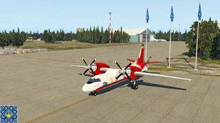 Flight Simulator Boeing 737 - An-32 on the ramp of Antonov Airport (UKKM, GML)